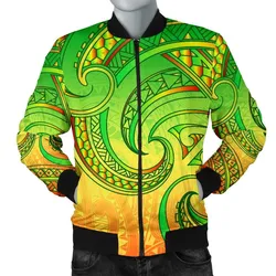 New Zealand Maori Mangopare Men Bomber Jacket Polynesian - Rasta