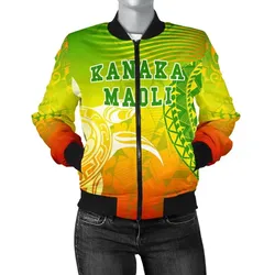 FamilyGater Jacket - Kanaka Maoli Polynesian Women's Bomber Jacket - Turtle Style - AH J9