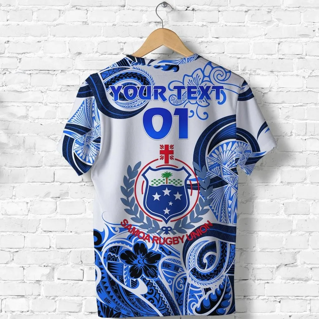 (Custom Personalised) Samoa Manu T Shirt Rugby Unique Style - White LT8