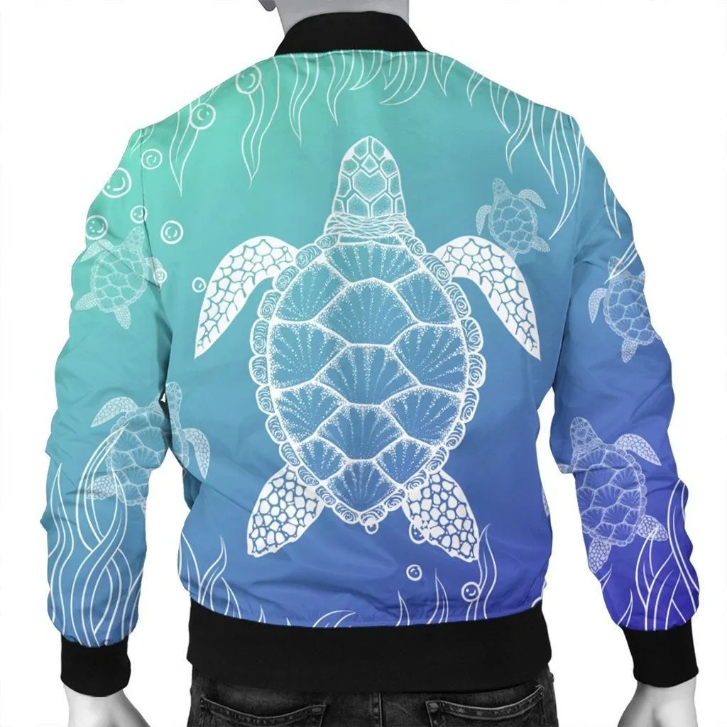 Hawaiian Turtle In The Sea Polynesian Bomber Jacket - AH