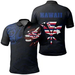 Hawaiian Kanaka Polo Shirt Heart Tattoo Blue