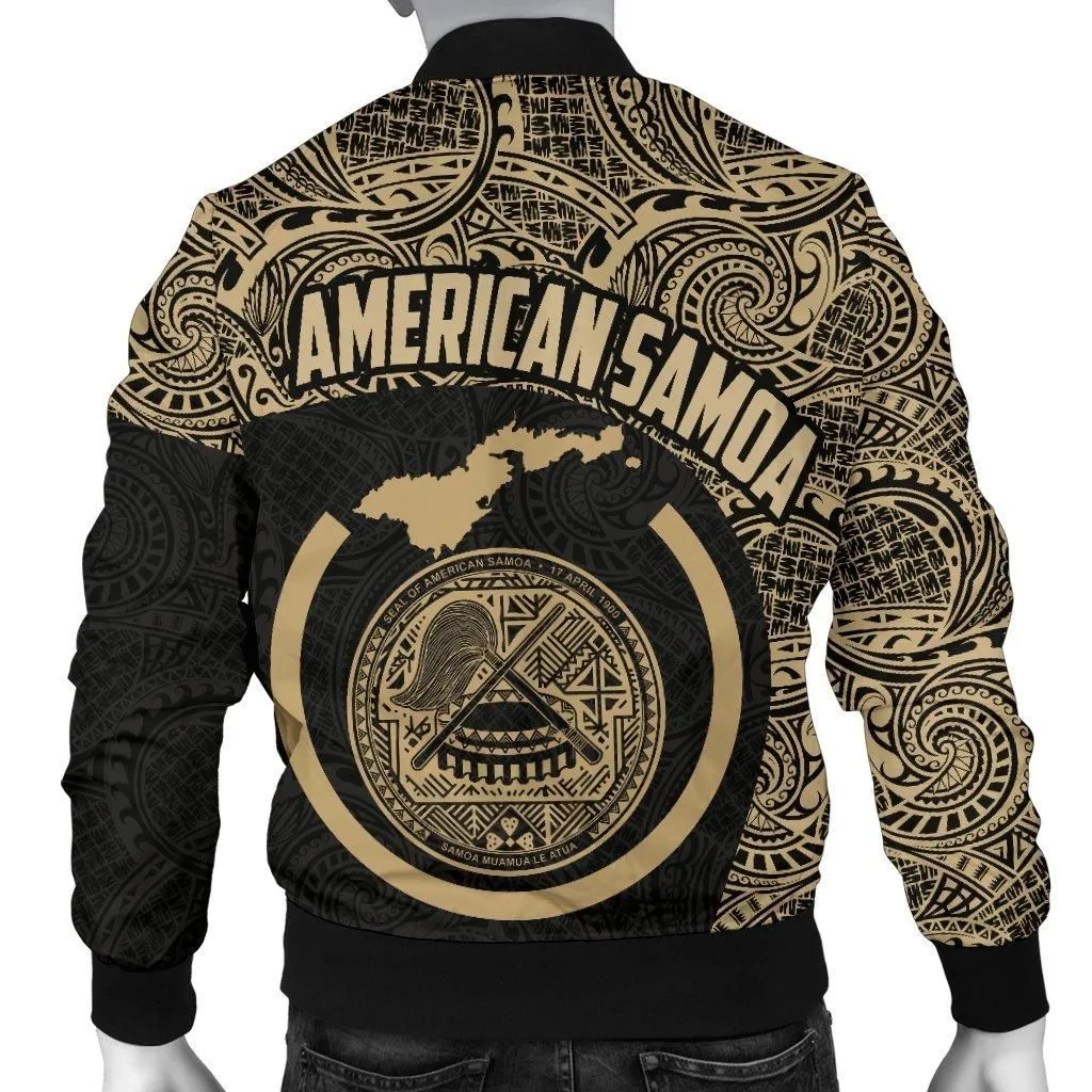 Map American Samoa Mens Bomber Jacket Polynesian
