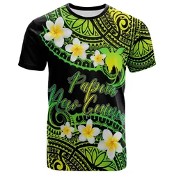 Papua New Guinea Custom Personalised T-Shirt - Plumeria Polynesian Vibe Green