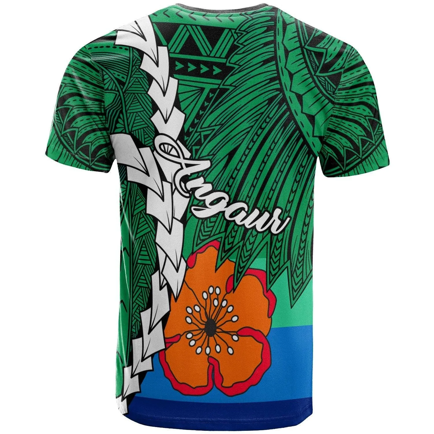 Palau Angaur Polynesian T-Shirt - Tribal Wave Tattoo