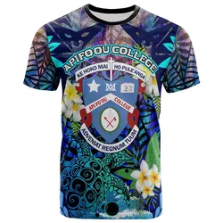 Tonga Custom T-shirt - Apifoou College Polynesian with Tribal Turtle Plumeria and Tonga Style LT10