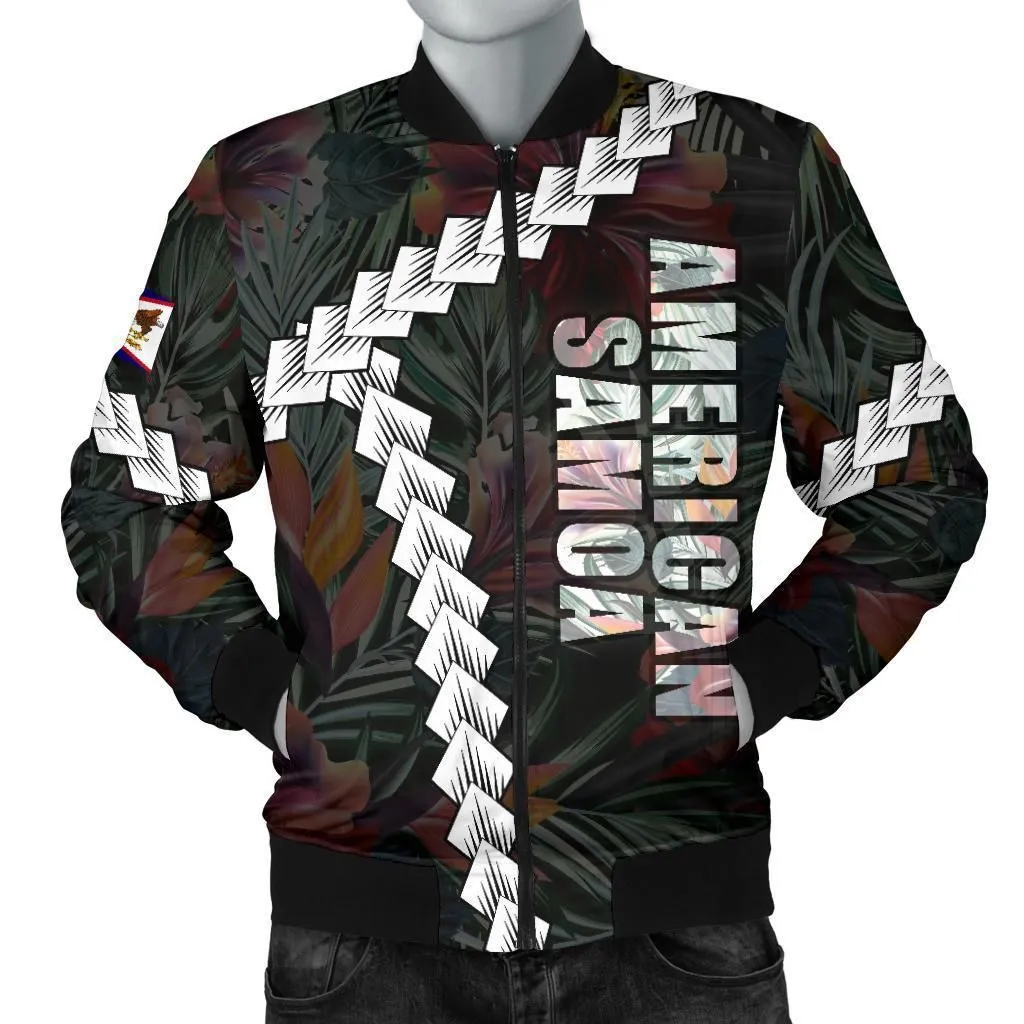 American Samoa Men Bomber Jacket - Chain Polynesian