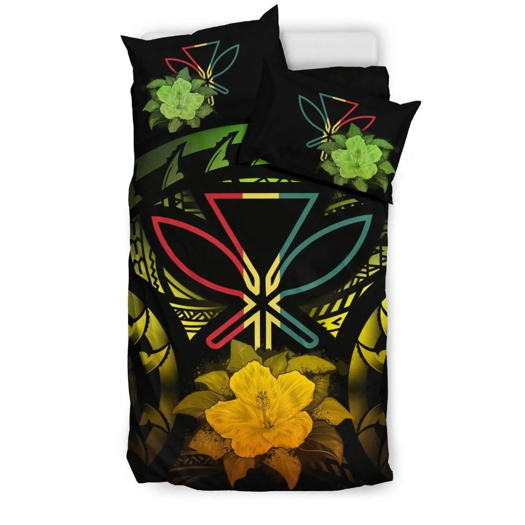 Kanaka Maoli Reggae Hibiscus Rising Bedding Set