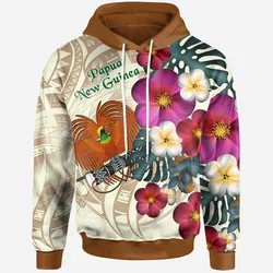 Papua New Guinea Hoodie - The Tropical Plumeria Flower Style
