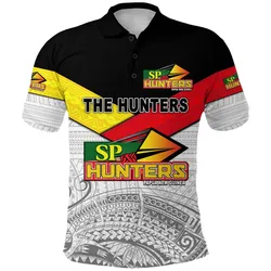 (Jovi-01) Papua New Guinea SP Hunters Polo Shirt Rugby Original Style - White LT8