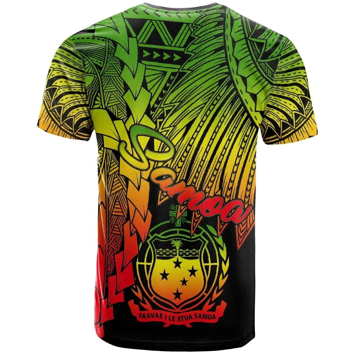 Samoa Polynesian T shirt - Tribal Wave Tattoo Reggae