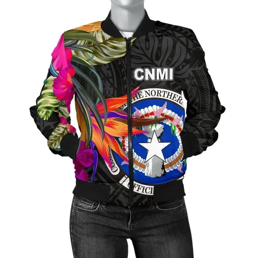 FamilyGaterJacket - Bomber Jacket Northern Mariana Islands - Saipan Hibiscus Polynesian Pattern - BN39