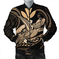 Hawaii Turtle Polynesian Bomber Jacket - Nane Style Gold
