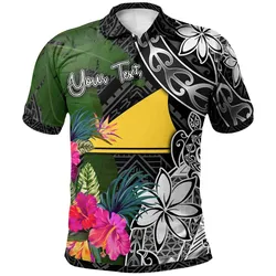 Tokelau Custom Personalised Polo Shirt - Turtle Plumeria Banana Leaf - BN11