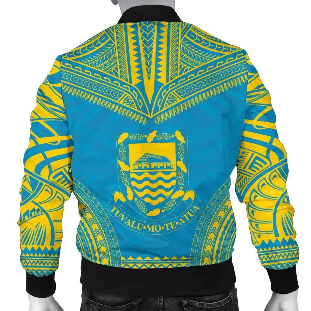 Tuvalu Flag Polynesian Chief Men's Bomber Jacket - Bn10