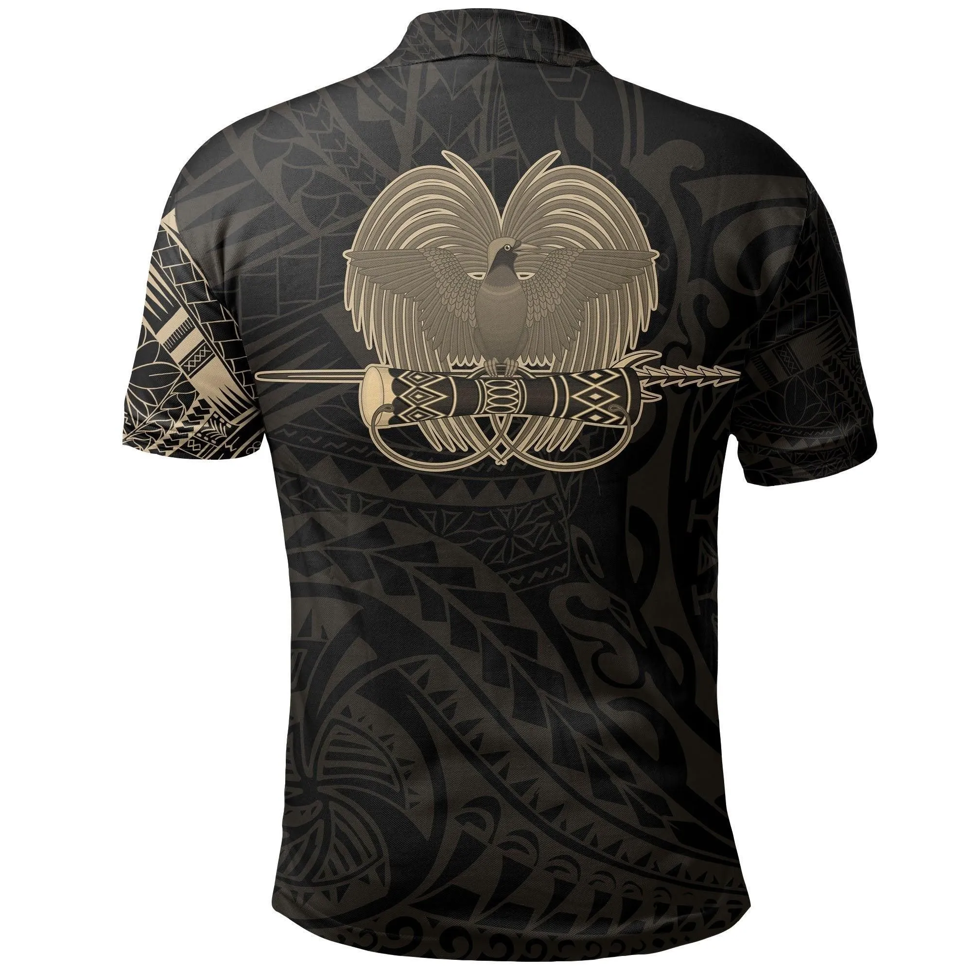 Papua New Guinea Polo Shirt - Papua New Guinea Flag Polynesian Tattoo