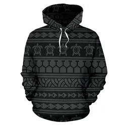 Alohawaii Clothing - Hoodie Alohawaii - Polynesian Tattoo Tribal Gray Pullover - AH - JR
