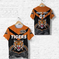 (Custom Personalised) Papua New Guinea Lae Snax Tigers T Shirt Rugby Original Style - Black, Custom Text And Number LT8