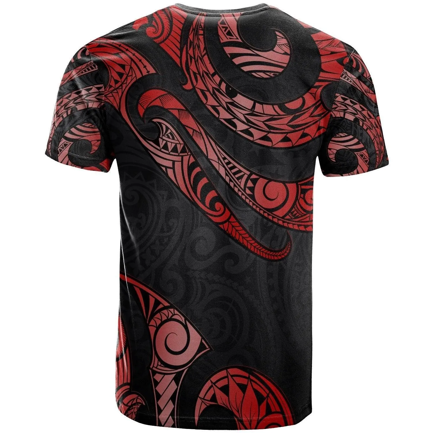 Tokelau Polynesian Custom Personalised T shirt - Poly Tattoo Red Version