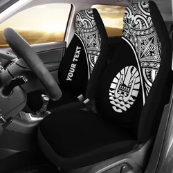 Tahiti Custom Personalised Car Seat Covers - Tahiti Flag Polynesian White Curve