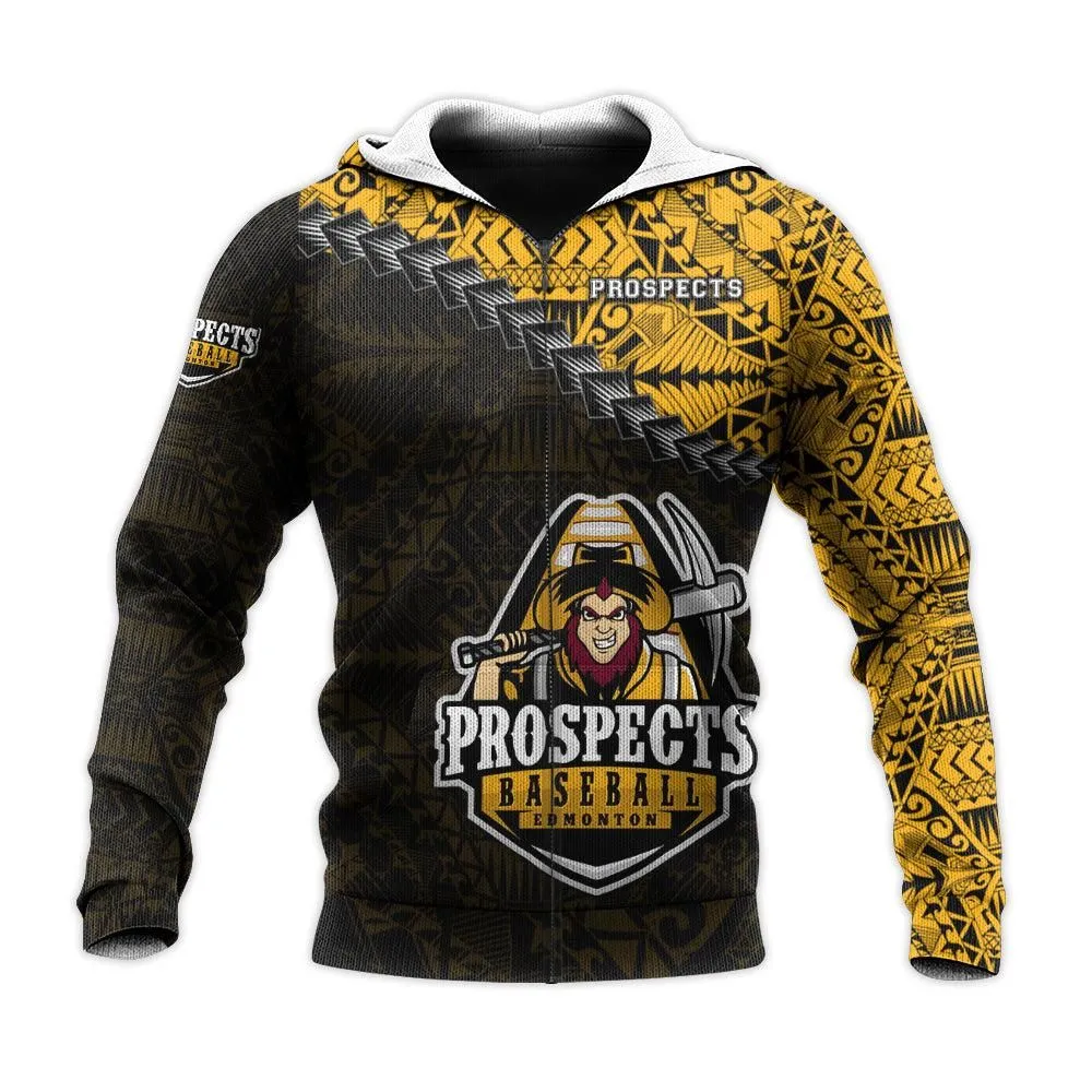 Edmonton Prospects Hoodie Grunge Polynesian Tattoo - CA BASEBALL