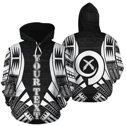 Hoodie Vanuatu Polynesian Personalised Custom - Black Tattoo - Bn11