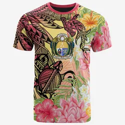 Nauru T-Shirt - Flowers Tropical With Sea Animals