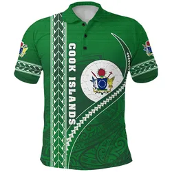 Cook Islands Rugby Polo Shirt Simple Style Green