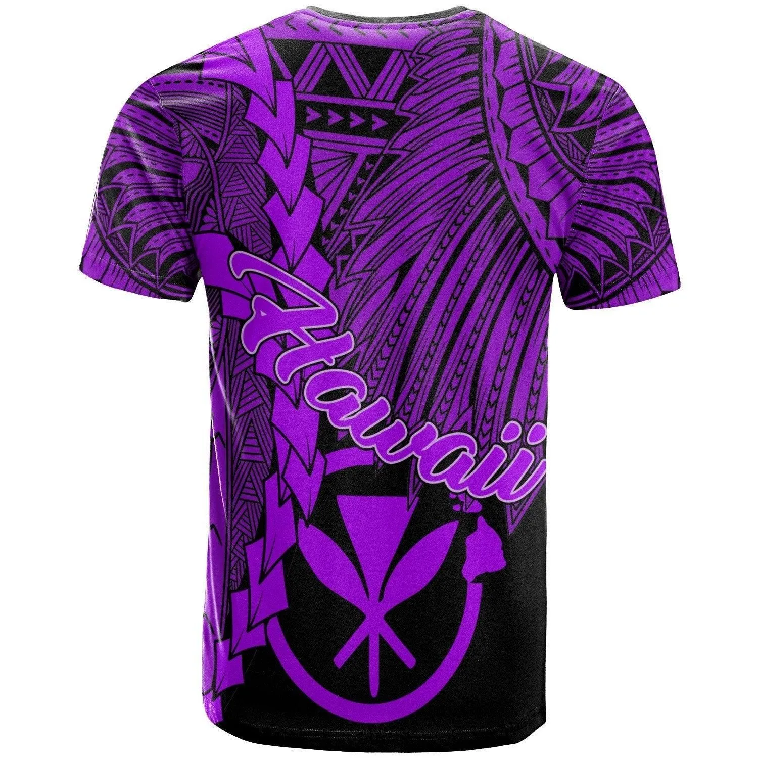 Hawaii Polynesian Custom Personalised T Shirt - Tribal Wave Tattoo Purple