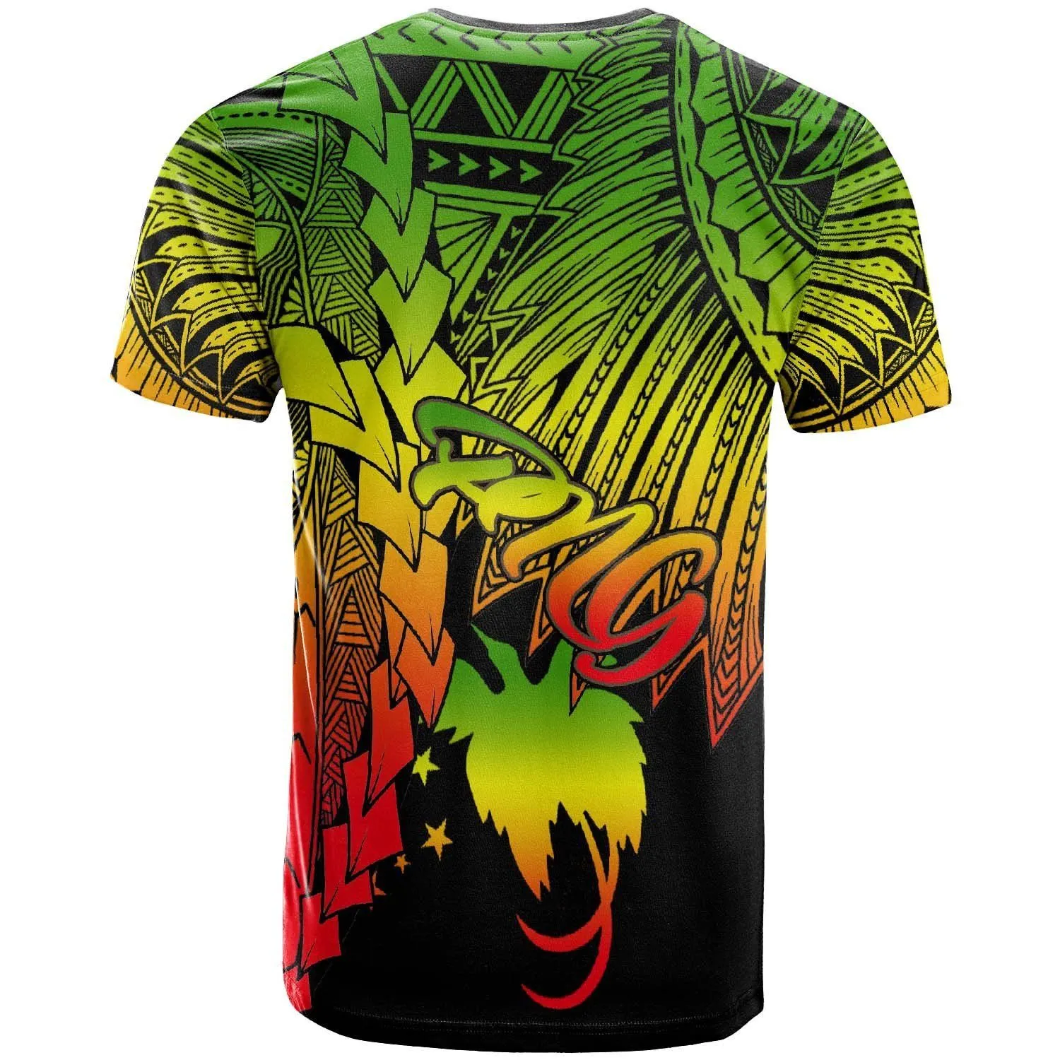 Papua New Guinea Polynesian T-Shirt - Tribal Wave Tattoo Reggae - BN12