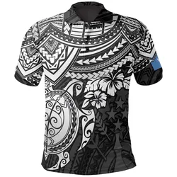Kosrae Polo Shirt - Kosrae Flag White Turtle Hibiscus