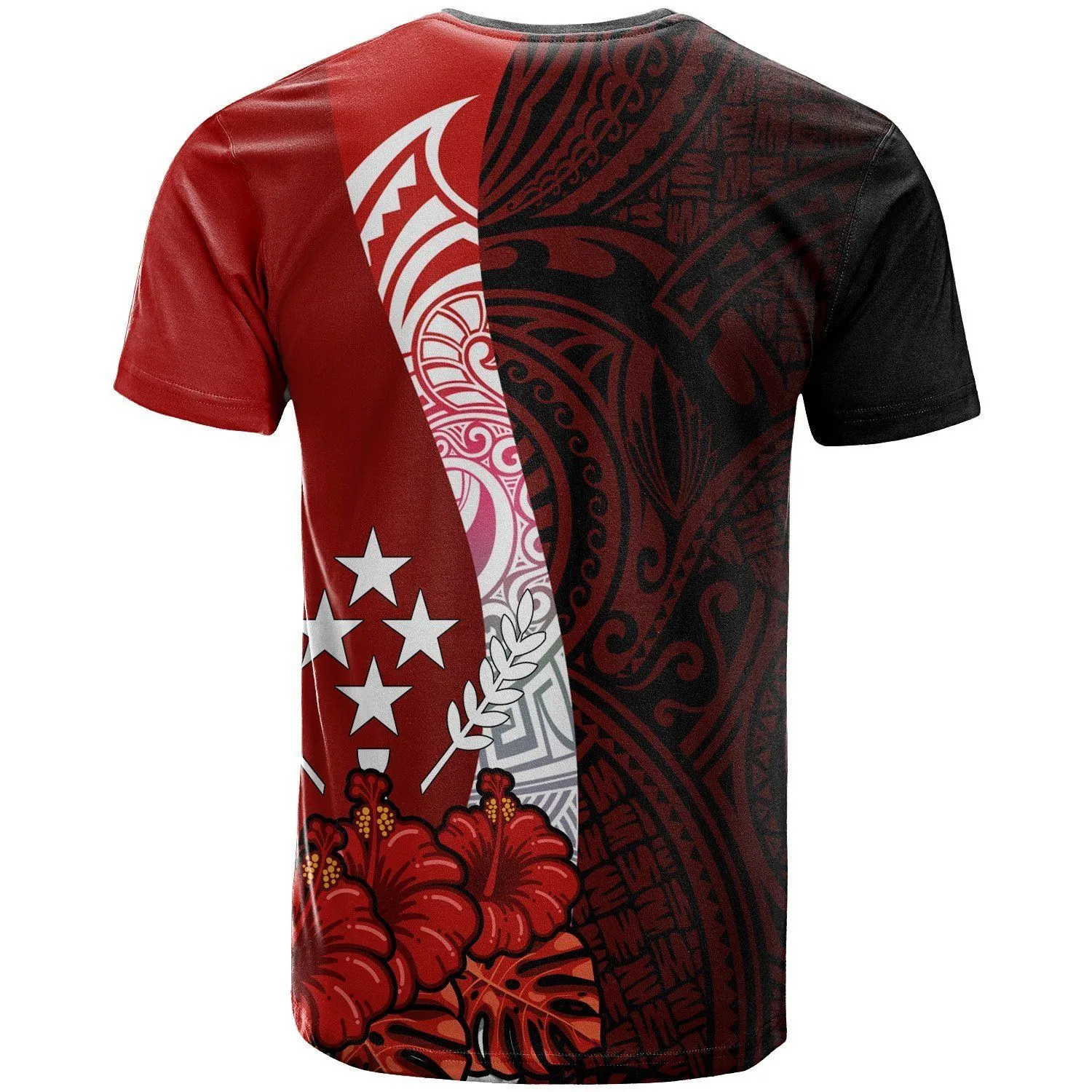 Kosrae Micronesia Custom Personalised T-Shirt - Coat Of Arm With Hibiscus - BN12