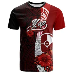 Yap Micronesia T shirt - Coat Of Arm With Hibiscus