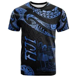 Fiji Polynesian T-Shirt - Poly Tattoo Blue Version
