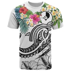 YAP Polynesian T-Shirt - Summer Plumeria (White)