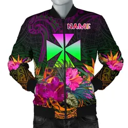 Wallis and Futuna Personalised Men's Bomber Jacket - Summer Hibiscus - BN15