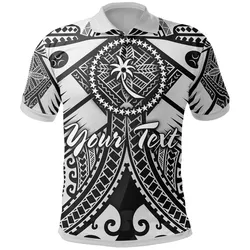 Chuuk Custom Personalised Polo Shirts  - White Seal with Polynesian Tattoo