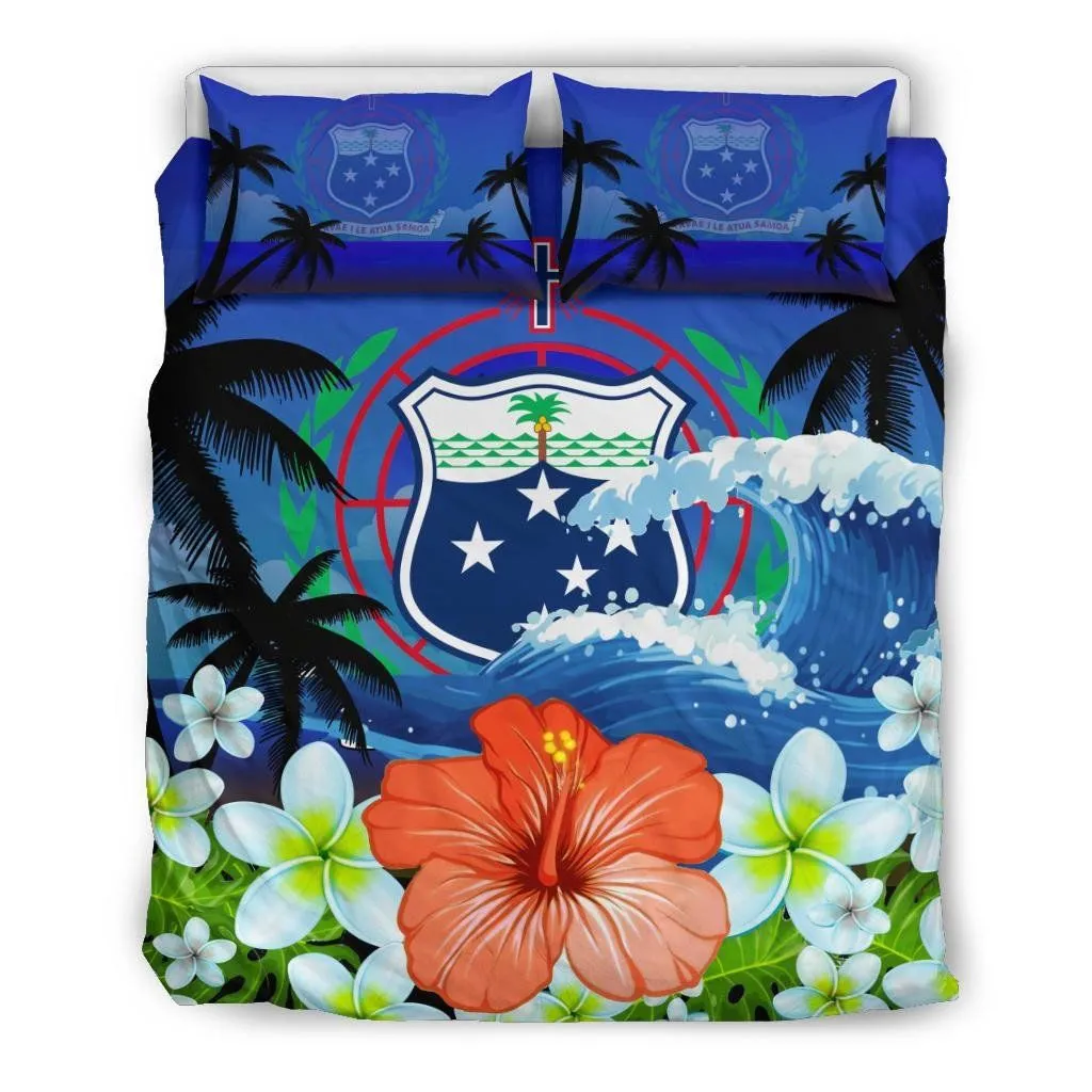 FamilyGater Bedding Set - Cover and Pillow Cases Samoa Coat Of Arms Hibiscus Th5