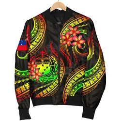 Samoa Polynesian Men Bomber Jacket - Reggae Plumeria - BN11