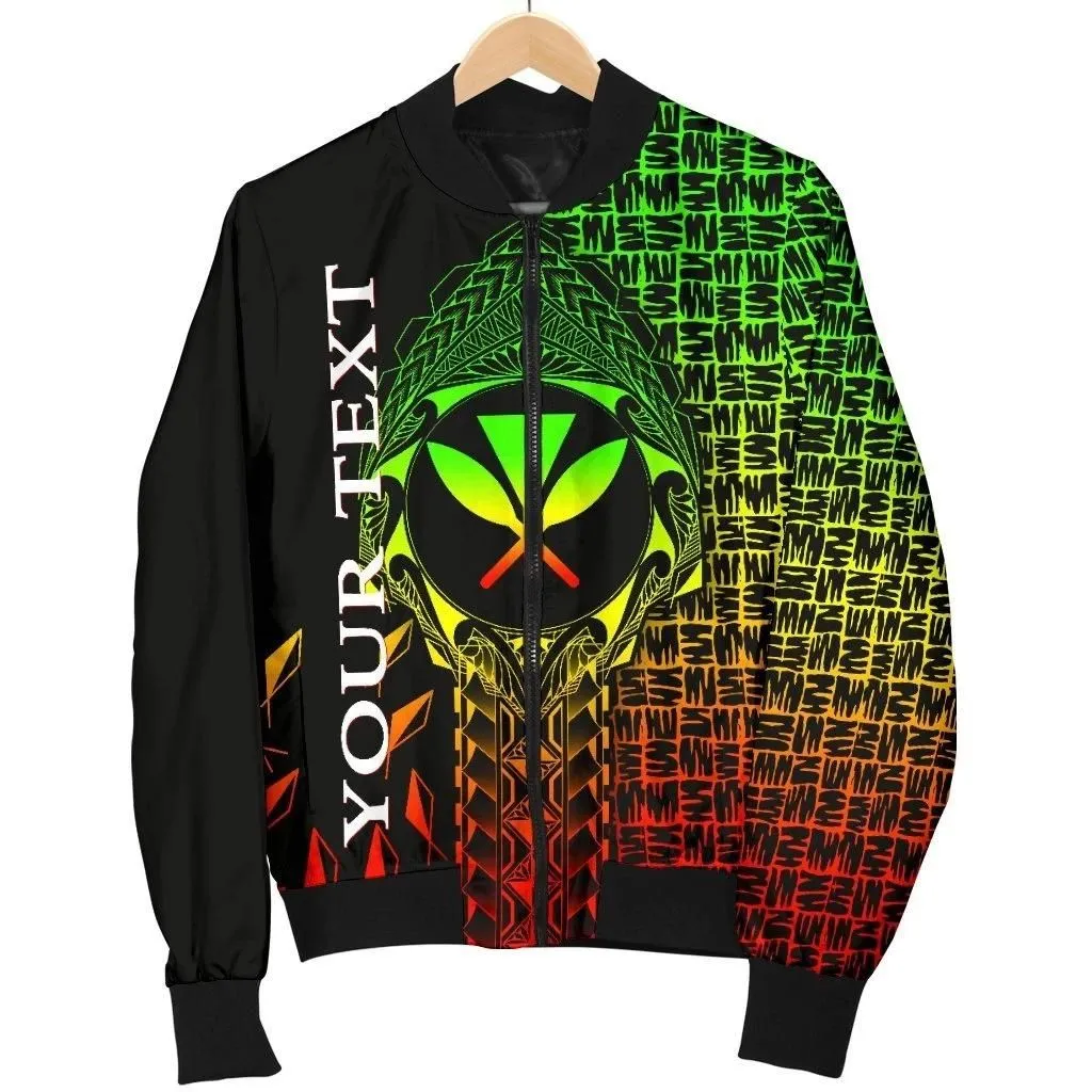 Alohawaii Jacket - Bomber Jacket Hawaii Custom Personalised - Kanaka Maoli Rocket Style (Reggae) - BN1828