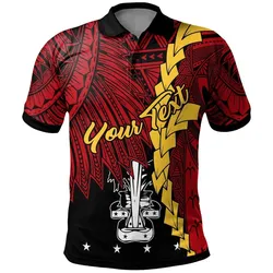 Papua New Guinea Madang Province Polynesian Custom Personalised Polo Shirt - Tribal Wave Tattoo