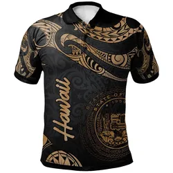 Hawaii Polynesian Polo Shirt - Poly Tattoo Gold Version