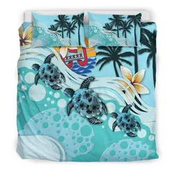 Polynesian Tahiti Turtle Hibiscus A Bedding Set Camlixg