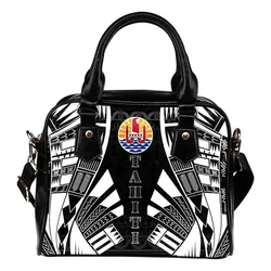 Tahiti Shoulder Handbag - Polynesian Tattoo Black