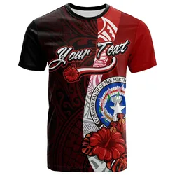 Northern Mariana Islands Polynesian Custom Personalised T-Shirt - Coat Of Arm With Hibiscus - BN12