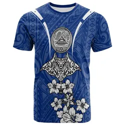 American Samoa T Shirt - Ray Hibiscus