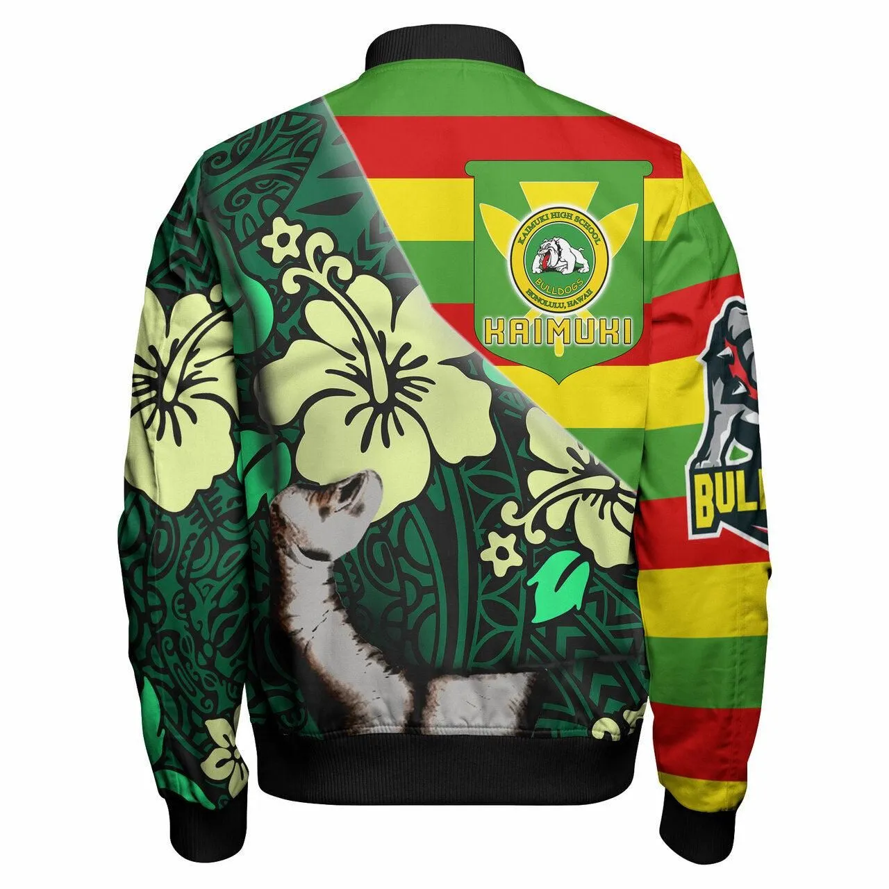 Hawaii Kaimuki High School Polynesian Patronage Bomber Jacket - Kaimuki High School Bloods in My Veins LT10