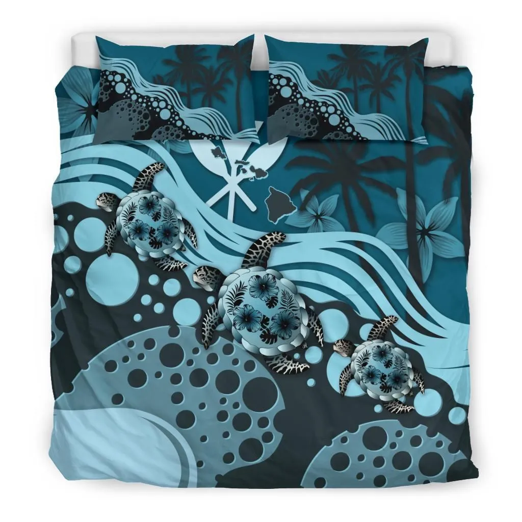 Polynesian Hawaii Turtle Hibiscus A Bedding Set Camlixe