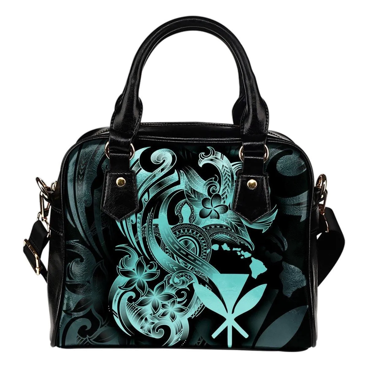 Polynesian Hawaii Shoulder Handbag - Kanaka Maoli Blue Turtle