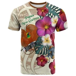 Papua New Guinea T shirt - The Tropical Plumeria Flower Style