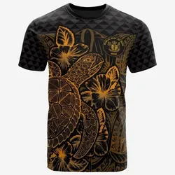 Vibe Hoodie Niue T shirt - Niue Seal Turtle Hibiscus Gold